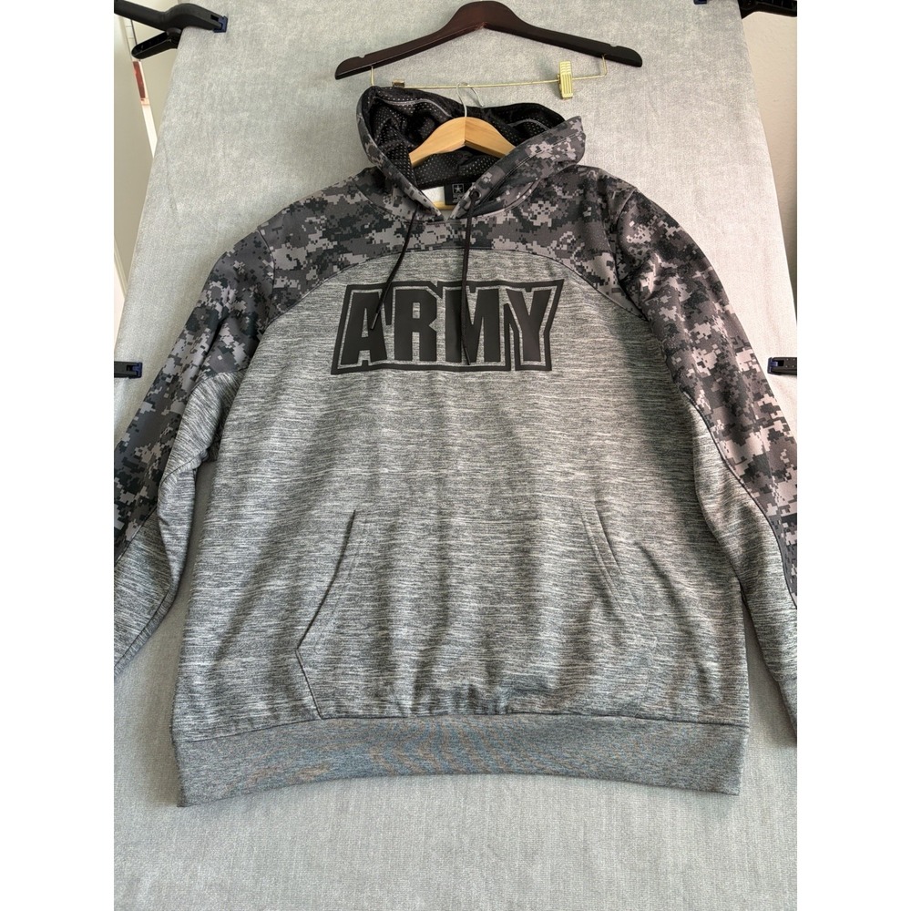 U.S. Army Hoodie Digital Camo Pullover Gray Logo Graphic Mens XL (46/48